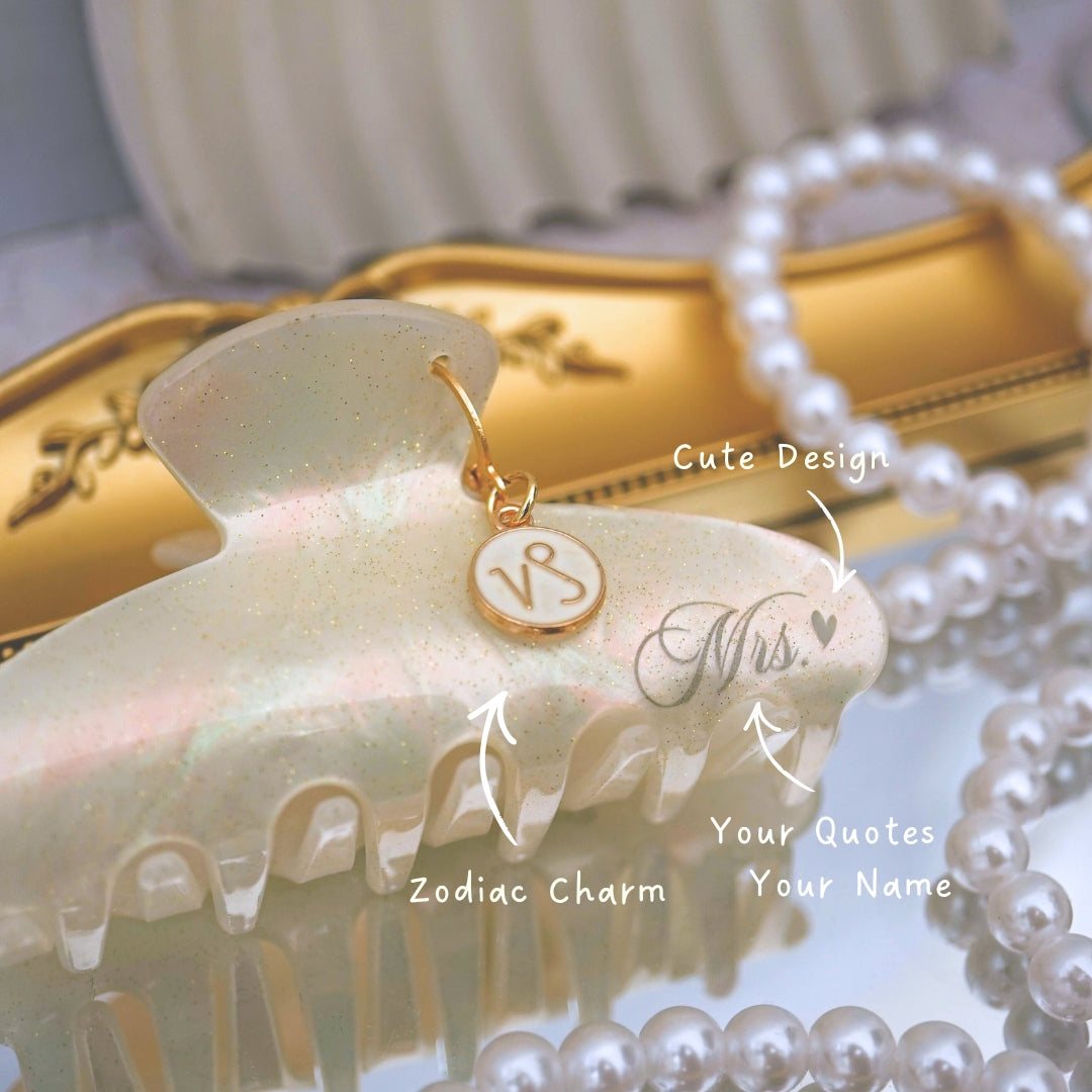 Pearl Hair Claw with CHARM