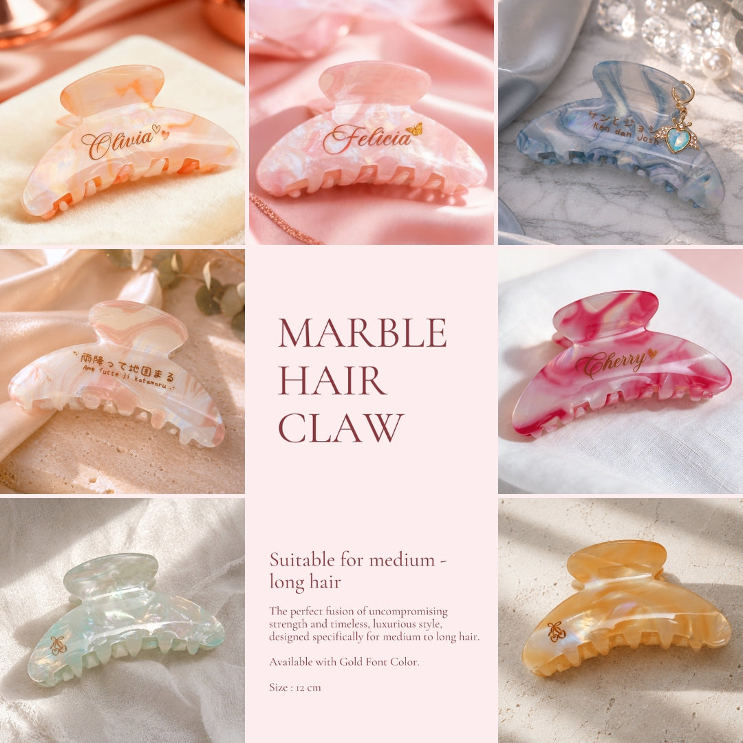 Marble Hair Claw with CHARM