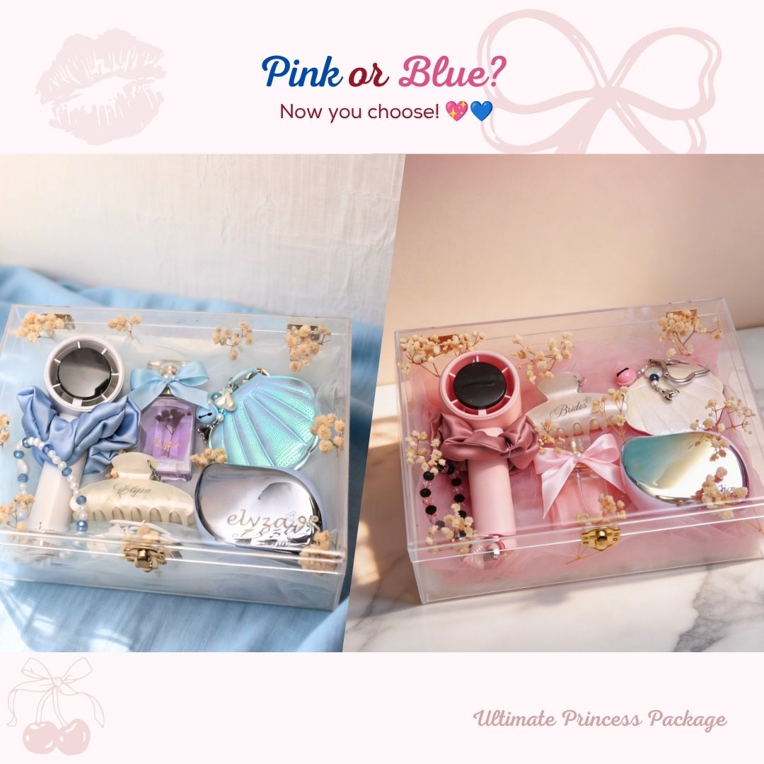Mini Fan & Tumbler Ultimate Princess Package Personalised Acrylic Box