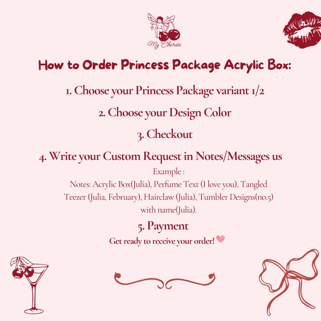 Mini Fan & Tumbler Ultimate Princess Package Personalised Acrylic Box