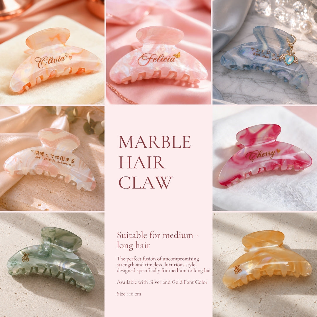 Marble Hair Claw with CHARM