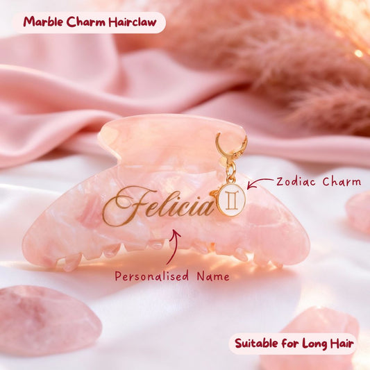 Marble Hair Claw with CHARM
