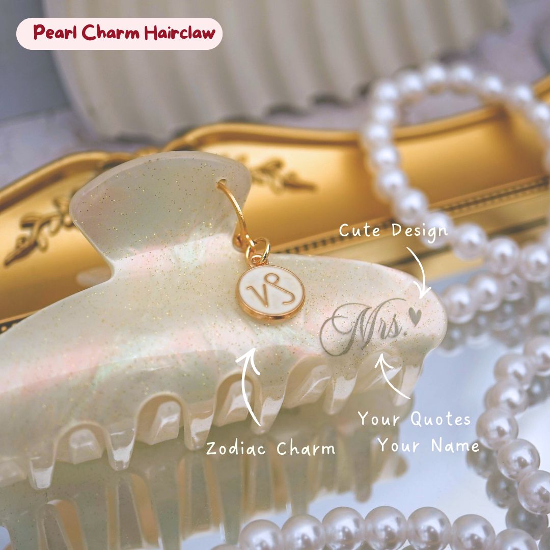 Pearl Hair Claw with CHARM